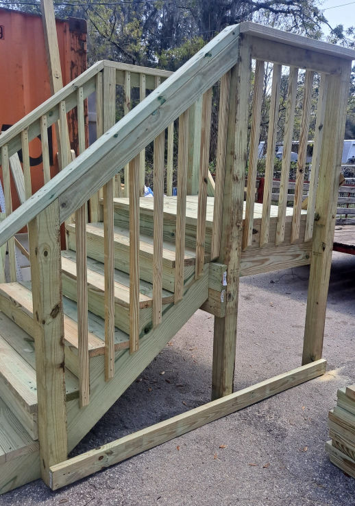 40 x 40 stairs with rails pickets and kick board